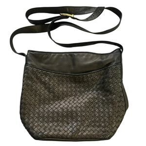 Womens Purse Vintage Woven Leather Small Crossbody Bronze Metallic Casual